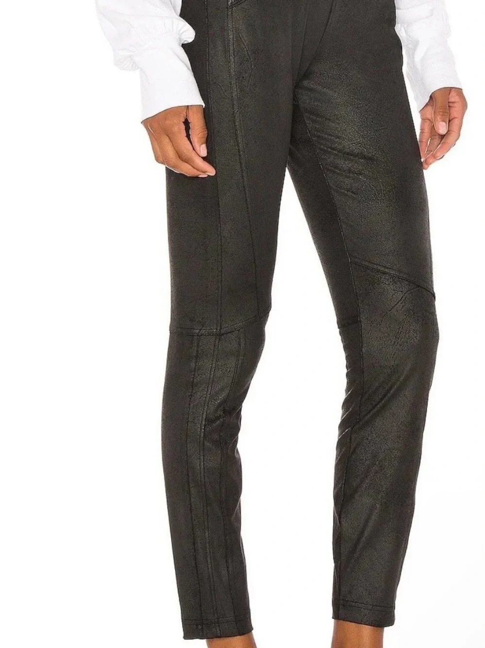 EUC FREE PEOPLE MIDNIGHT VEGAN SUEDE SKINNY BLACK—Large